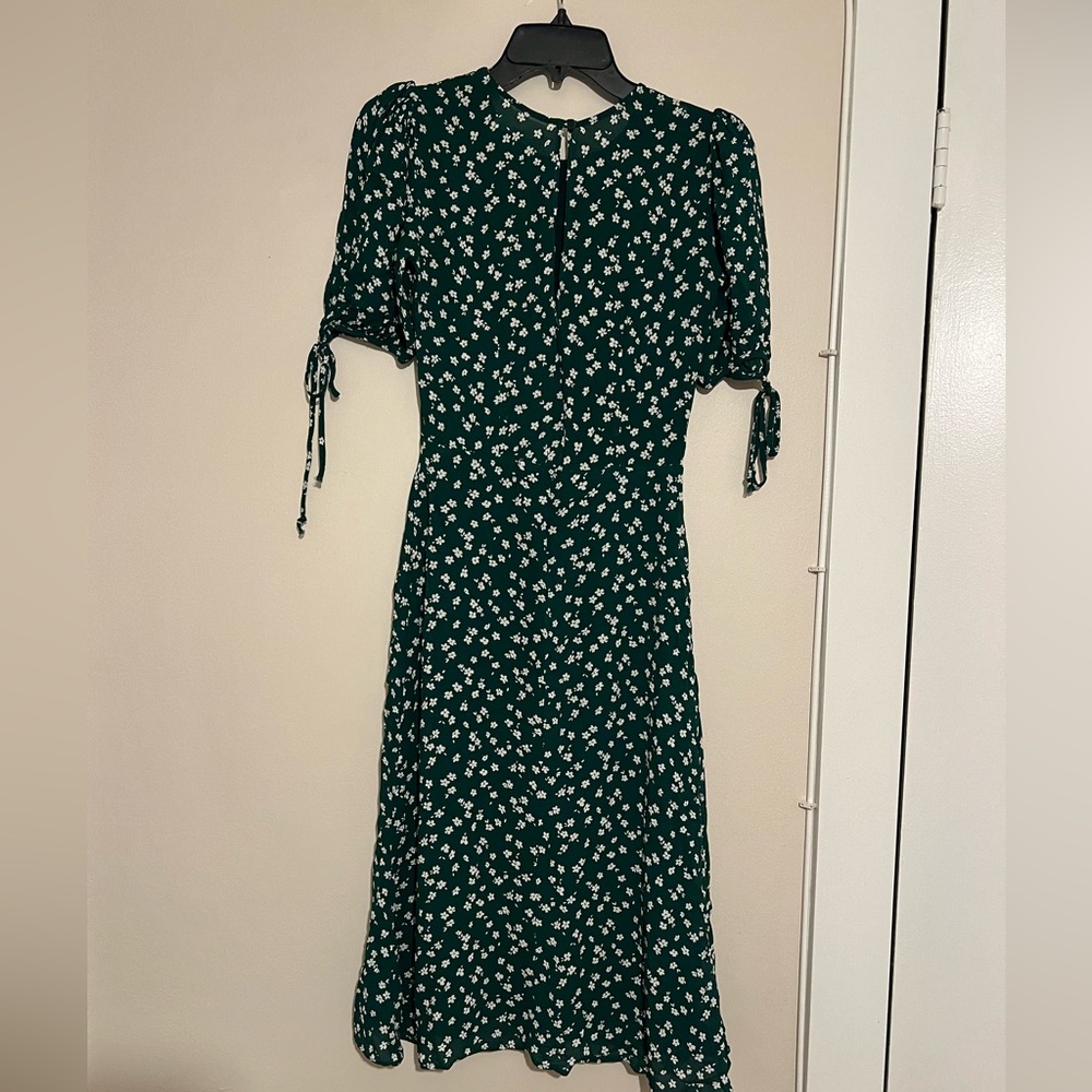 Reformation Oakley Midi Dress Green and White Floral Short Sleeve Small - Picture 9 of 14